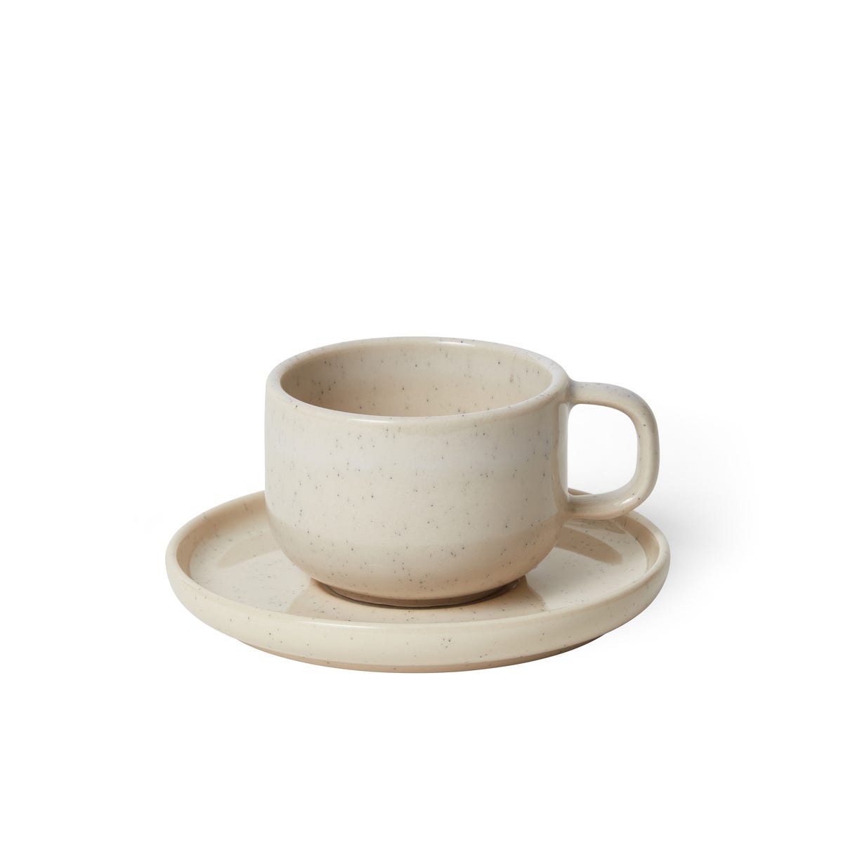 Tasse mit Untertasse Bruno Steingut Beige Schwarz