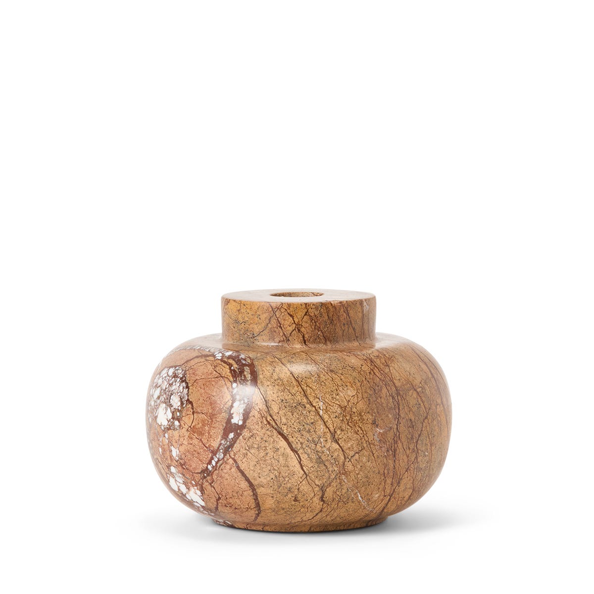 Ljushållare Rund Marmor 11,5x8cm Brun
