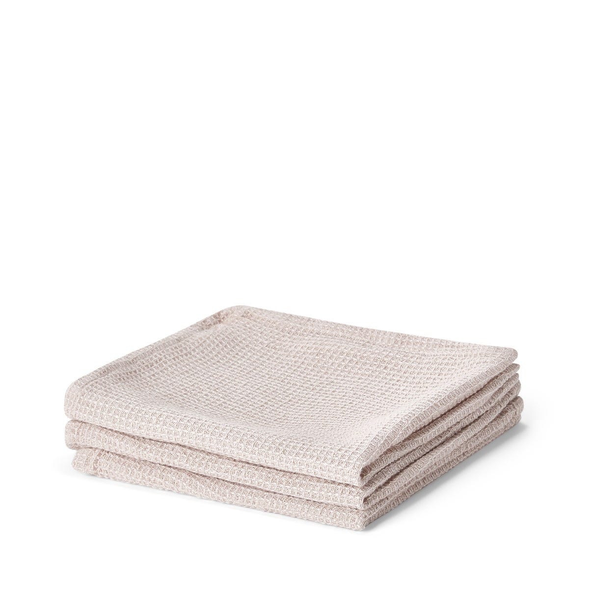 Handduk Våffla 30x30cm 3-p Bomull Bambu Beige