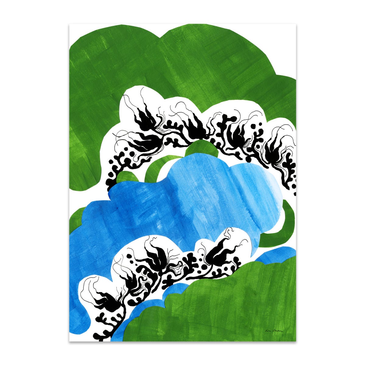 Poster Lisa Sander Green Abstract 50x70cm