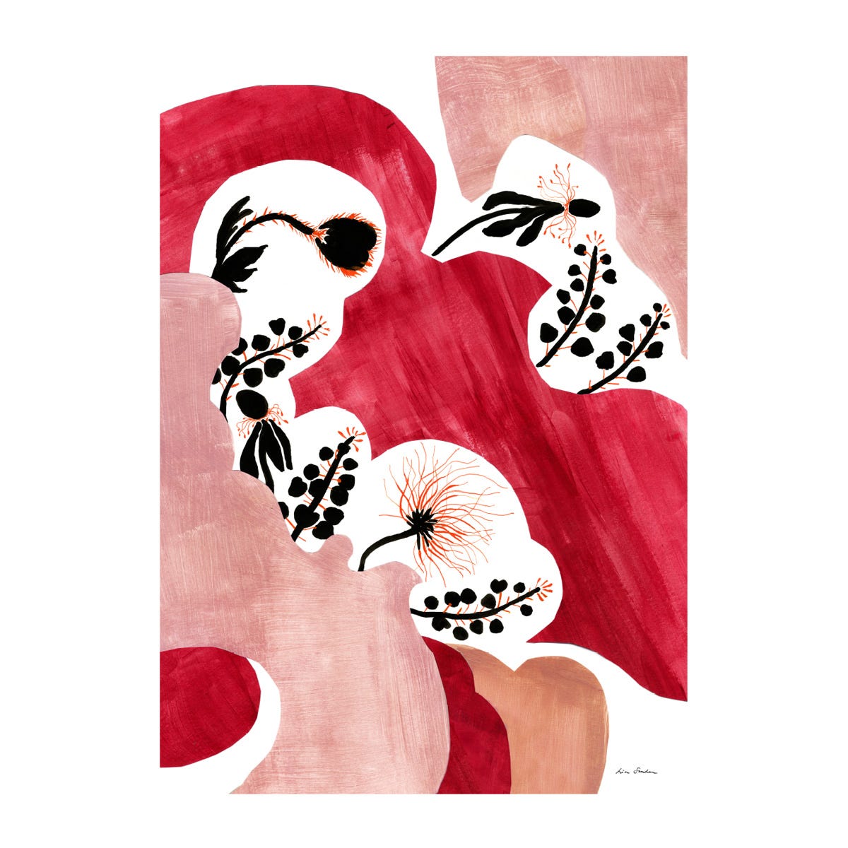 Poster Lisa Sander Pink Abstract 50x70cm